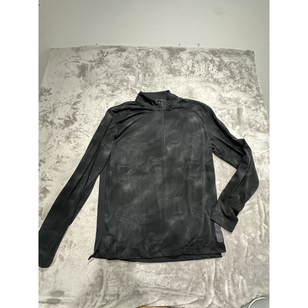 Under Armour Running Shirt Men's Size Large Gray Charcoal Long Sleeve 1/4 Zip